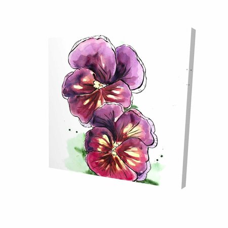 BEGIN HOME DECOR 16 x 16 in. Two Blossoming Orchid with Wavy Petals-Print on Canvas 2080-1616-FL264